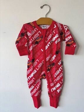 Bonds Red Lightning Print Zip-Up Footie Pajamas